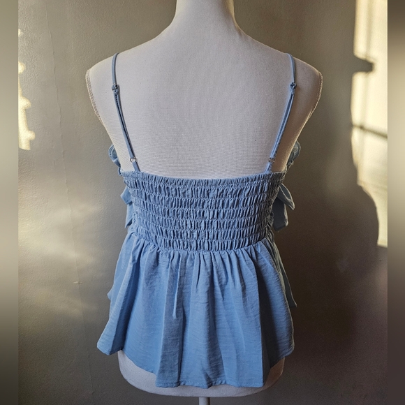 Sienna Sky Powder Blue Ruffle Tiered Spaghetti Strap Camisole - Picture 5 of 7